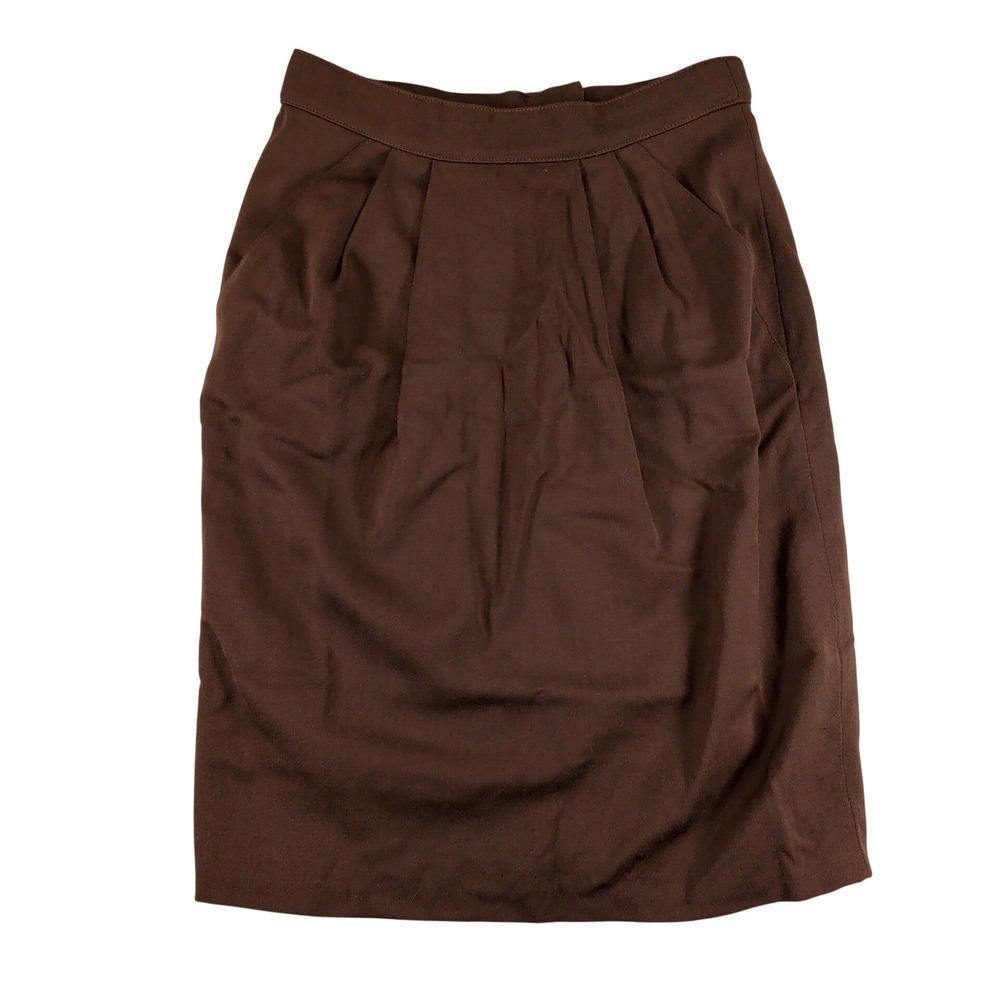 Max Mara Brown 100% Virgin Wool Pencil Skirt Made in Italy Size 4 High Waisted